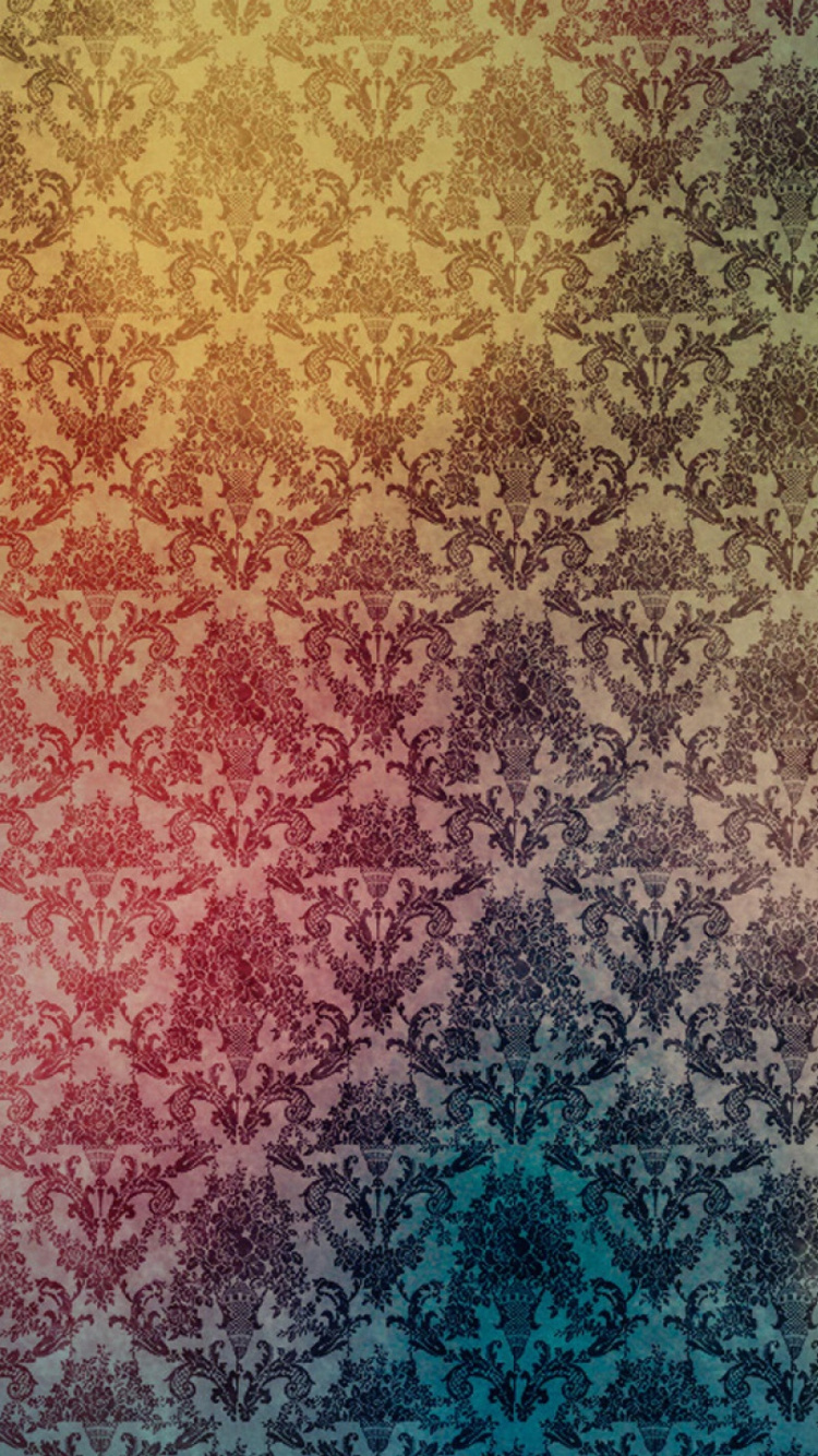 Обои стиль ретро, узор, розовый, фрактальное искусство, Винтаж в разрешении 750x1334