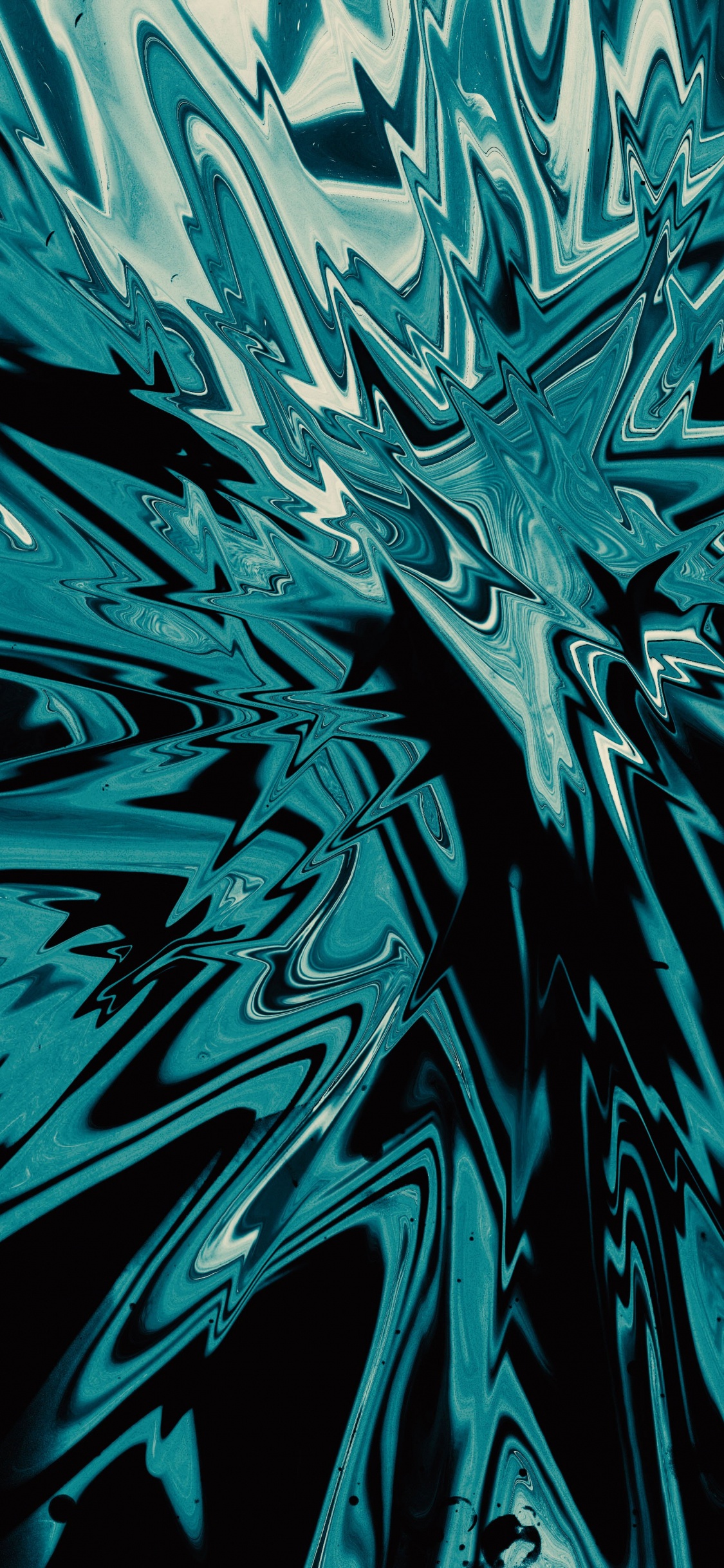 Обои фикция, симметрия, растение, лазурный, художественная краска в разрешении 1125x2436
