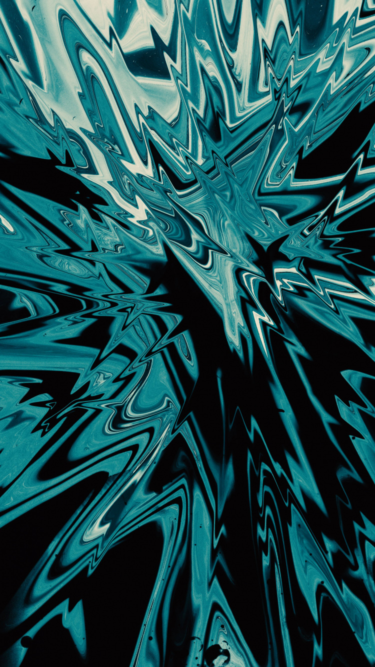 Обои фикция, симметрия, растение, лазурный, художественная краска в разрешении 750x1334