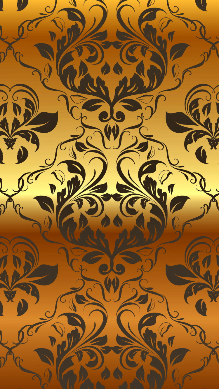 Обои орнамент, дизайн, узор, Апельсин, желтый в разрешении 750x1334