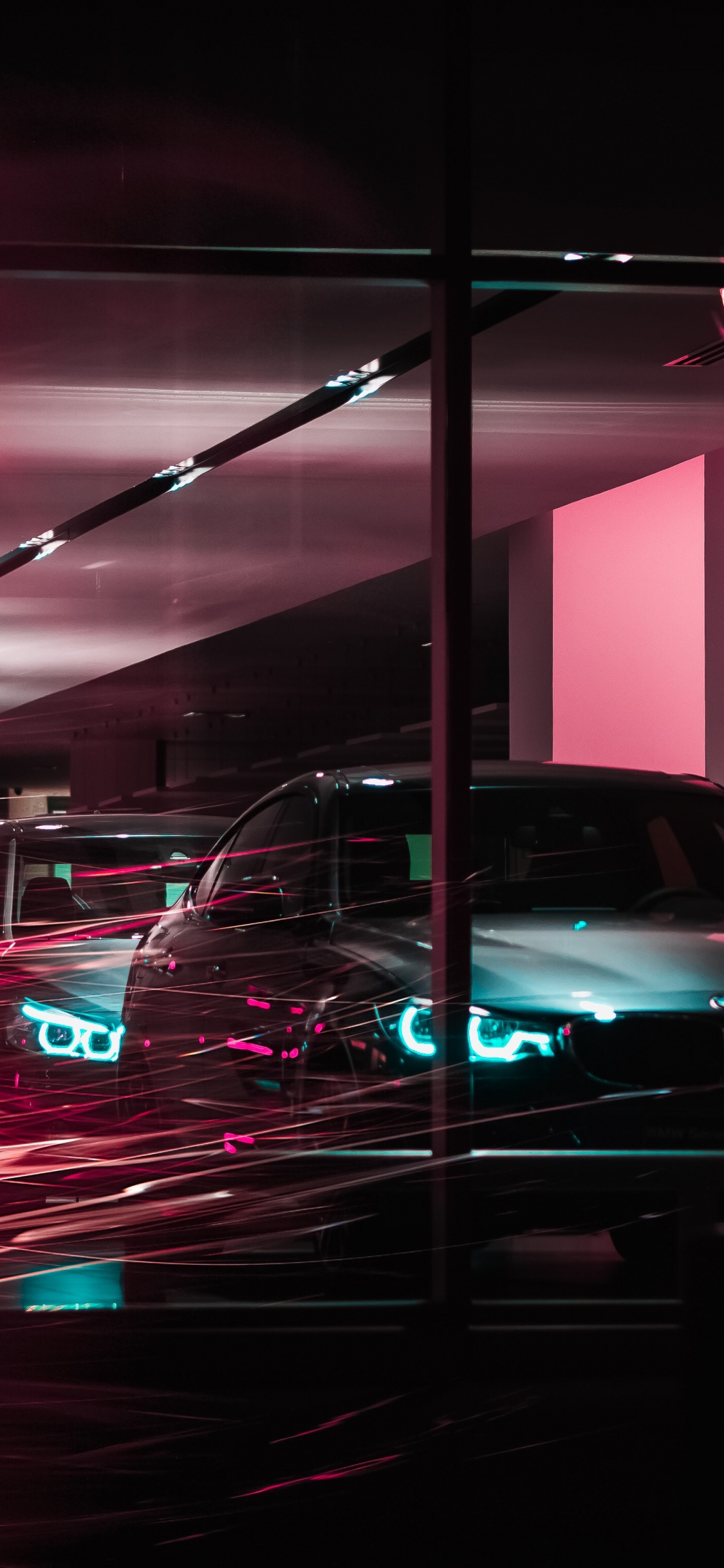 Обои авто, свет, освещение, розовый, пурпурный цвет в разрешении 1125x2436