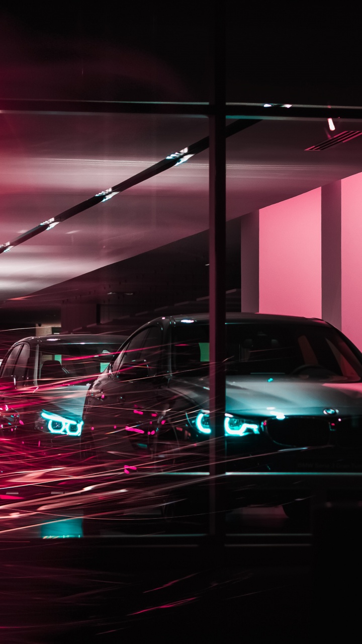 Обои авто, свет, освещение, розовый, пурпурный цвет в разрешении 720x1280