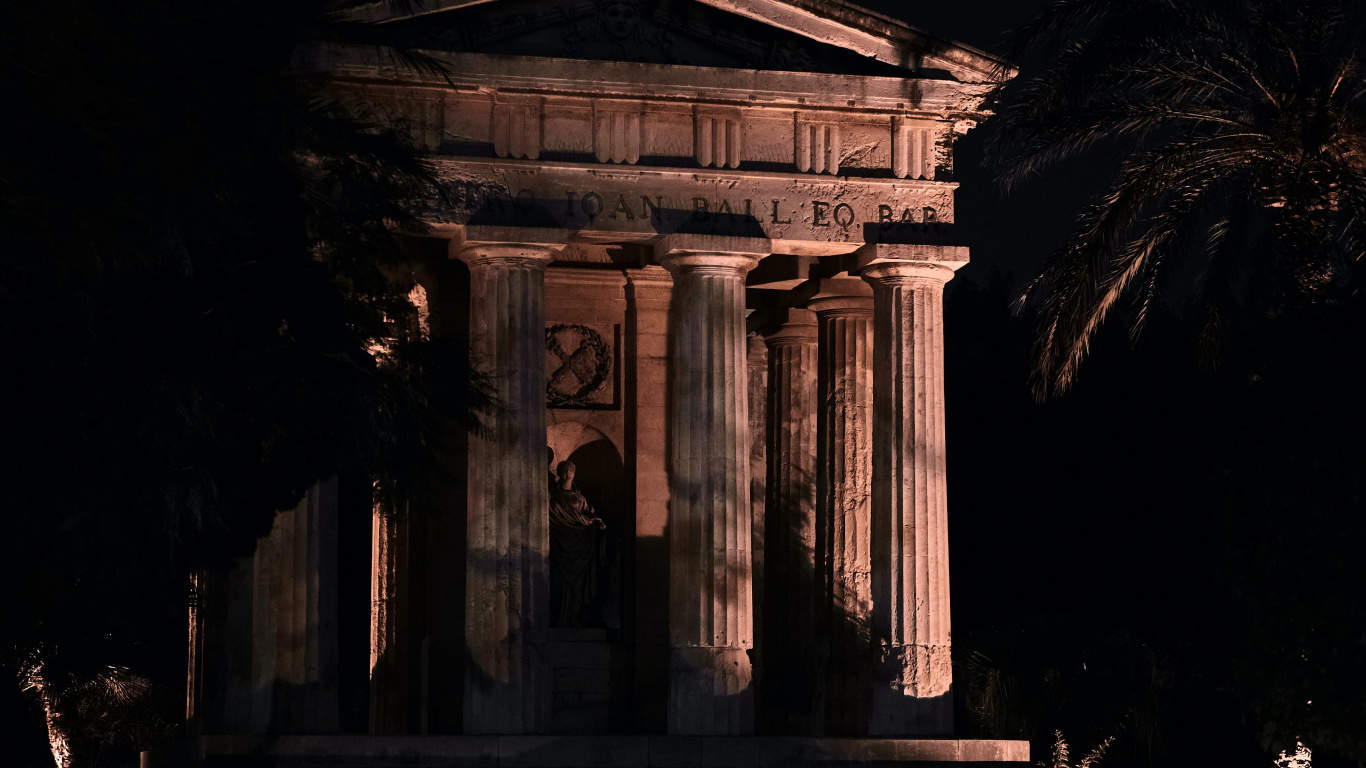 Обои нижние барракские сады, Муза Родена, город, полночь, фасад в разрешении 1366x768