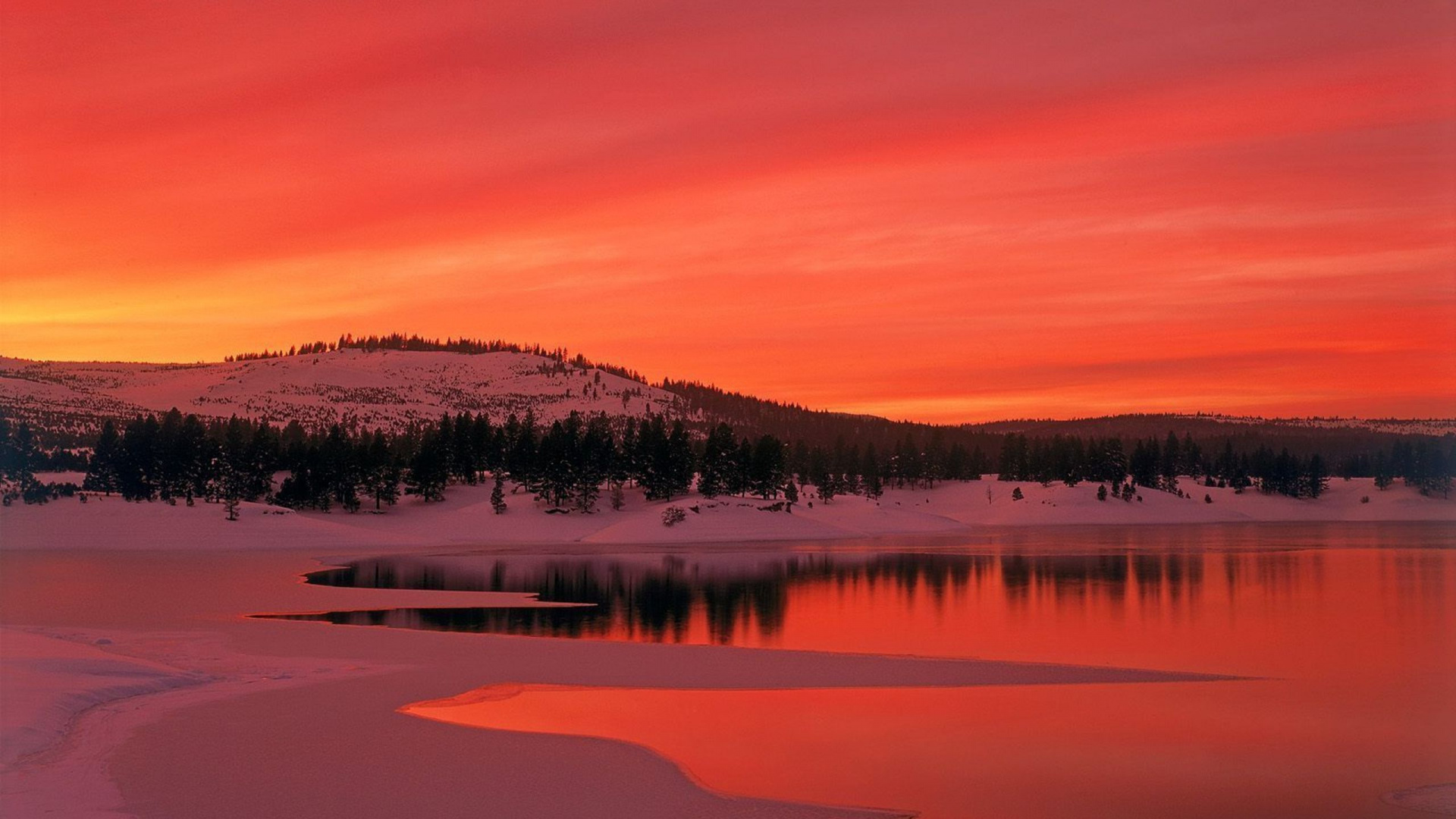 Обои послесвечение, природа, отражение, закат, восход солнца в разрешении 1920x1080