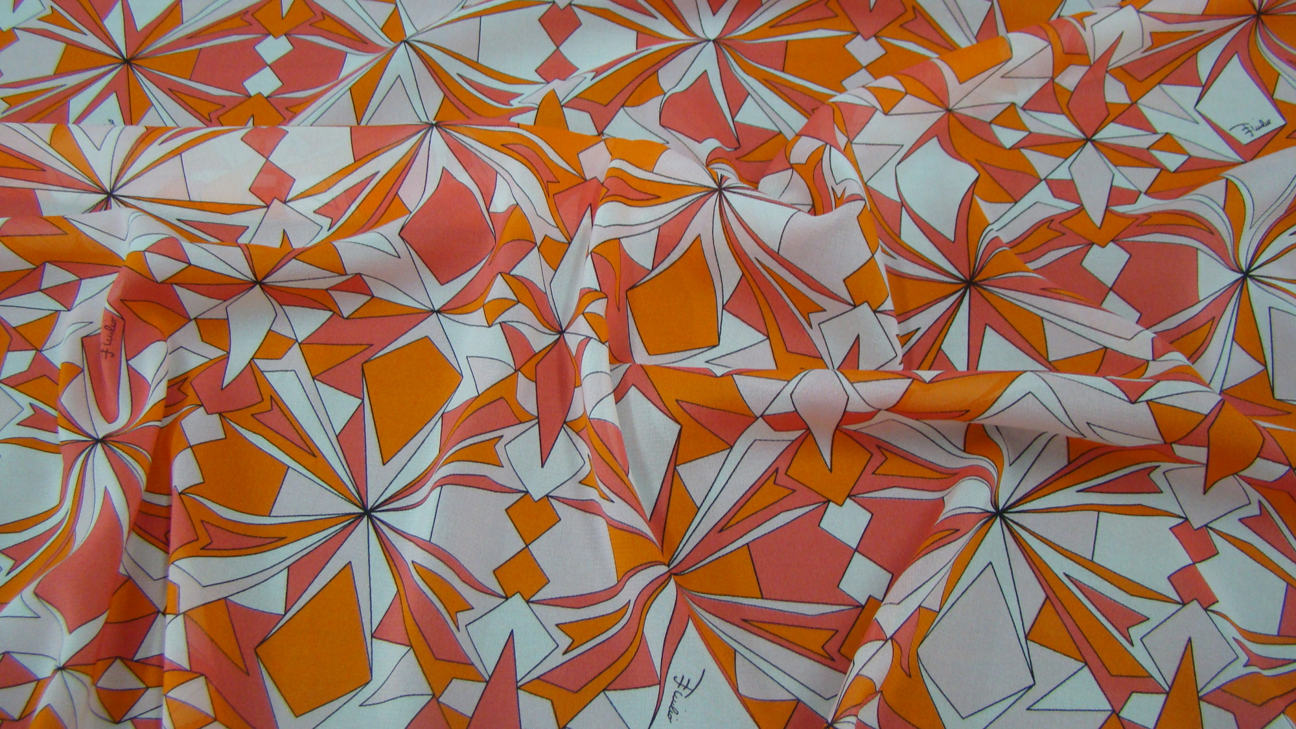 Обои Апельсин, ткань, арт, узор, симметрия в разрешении 2560x1440