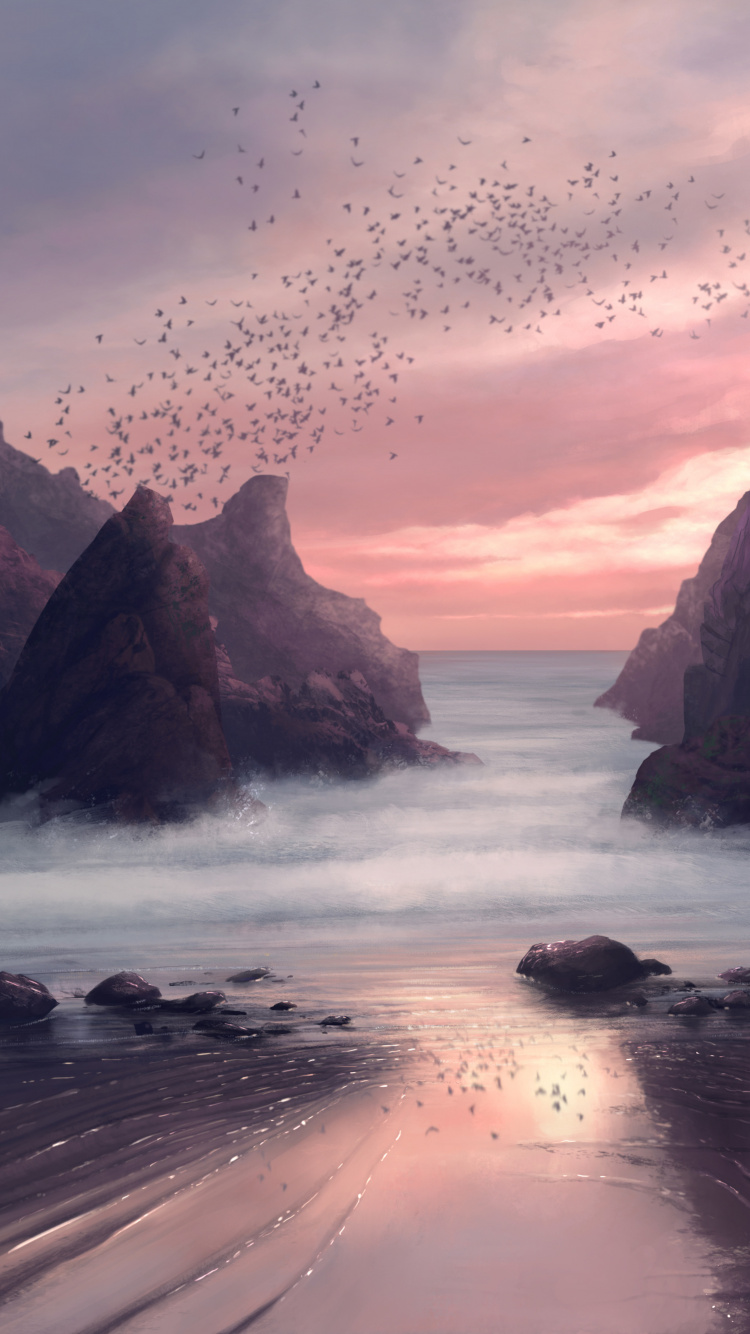 Обои живопись, цифровое искусство, цифровая живопись, арт, масляная живопись в разрешении 750x1334