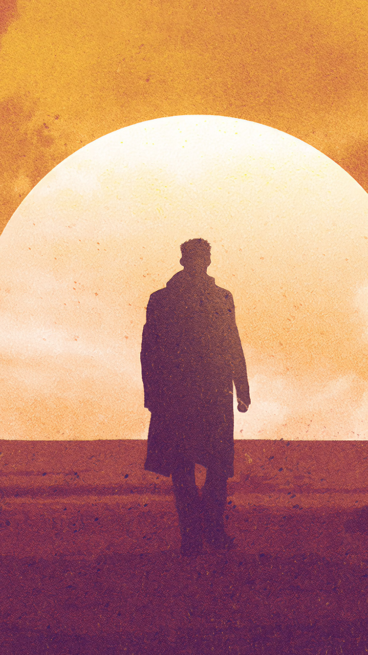 Обои иллюстрация, горизонт, небо, Постер фильма, Бегущий По Лезвию 2049 в разрешении 750x1334