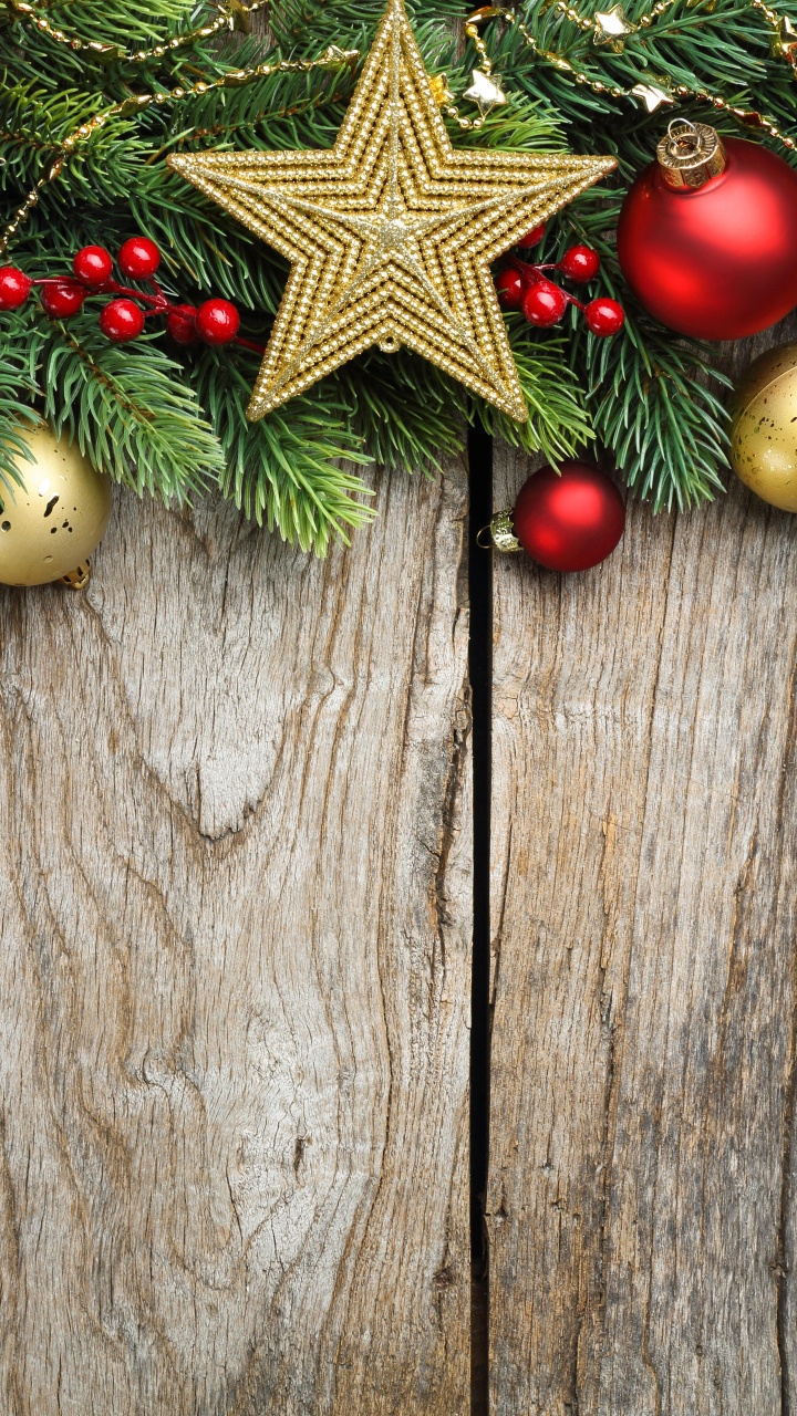 Обои Рождественский день, Рождественские украшения, рождественский орнамент, елка, праздник в разрешении 720x1280