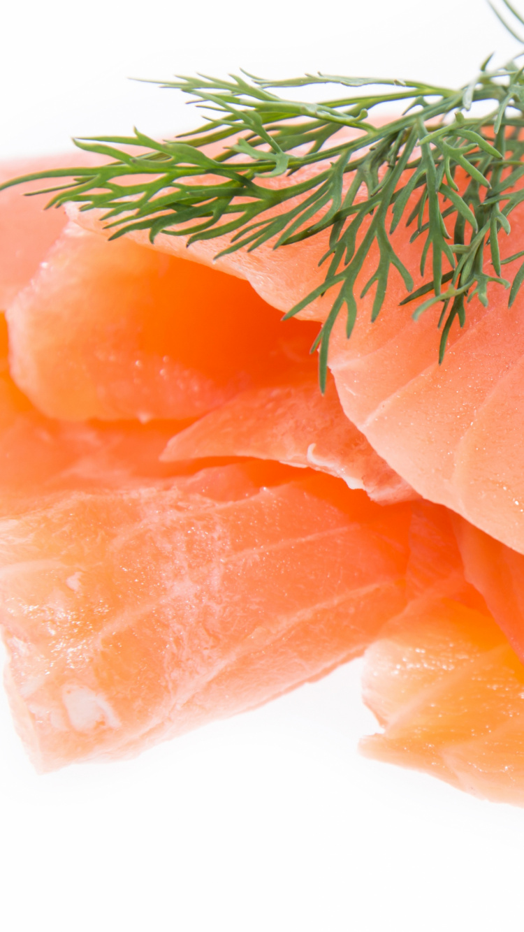 Обои копченый лосось, лосось, кусочек рыбы, сашими, пища в разрешении 750x1334