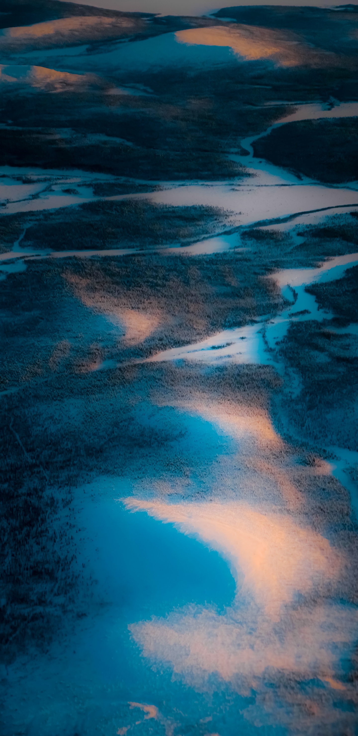 Обои отражение, вода, гидроресурсы, атмосфера, синий в разрешении 1440x2960