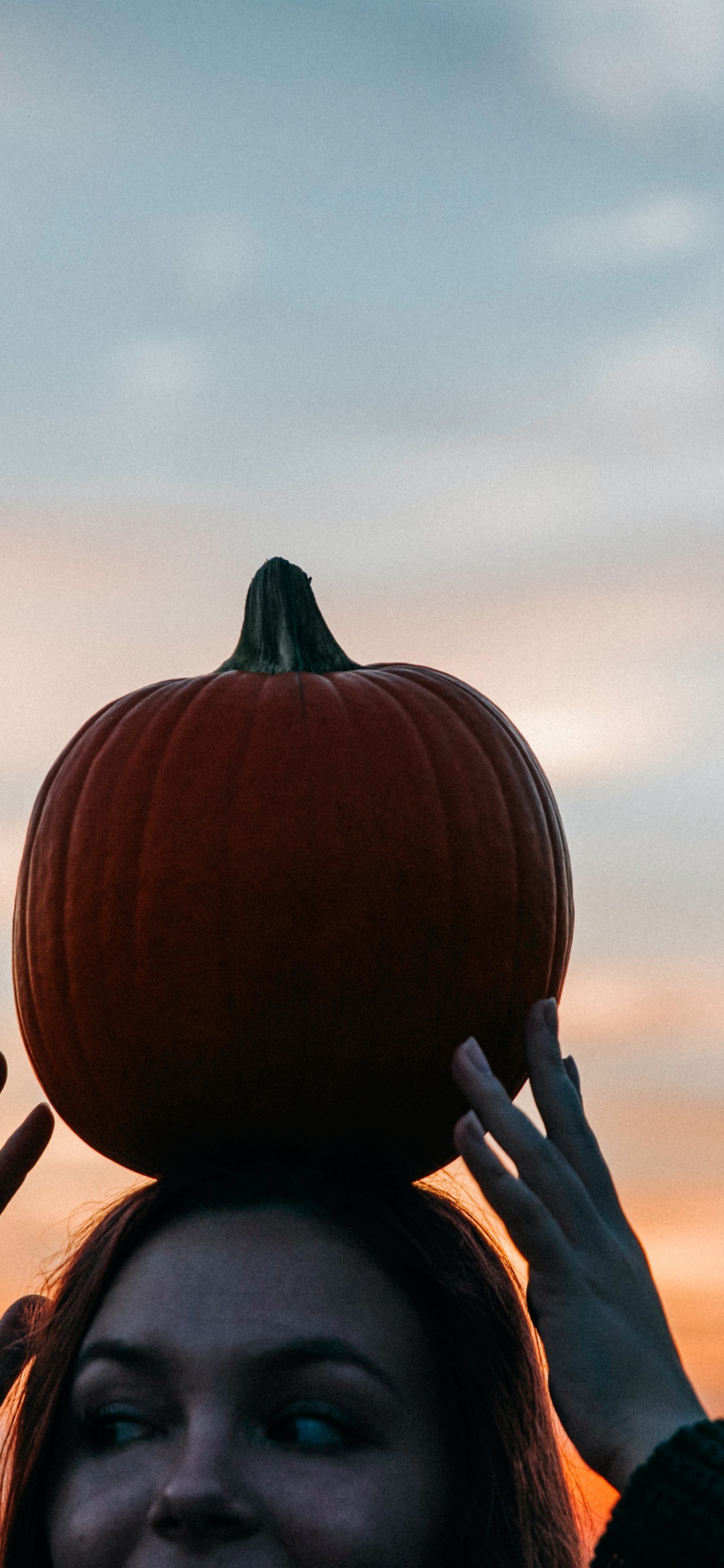Обои Хэллоуин, тыква, кабачок, овощ, волосы в разрешении 1125x2436