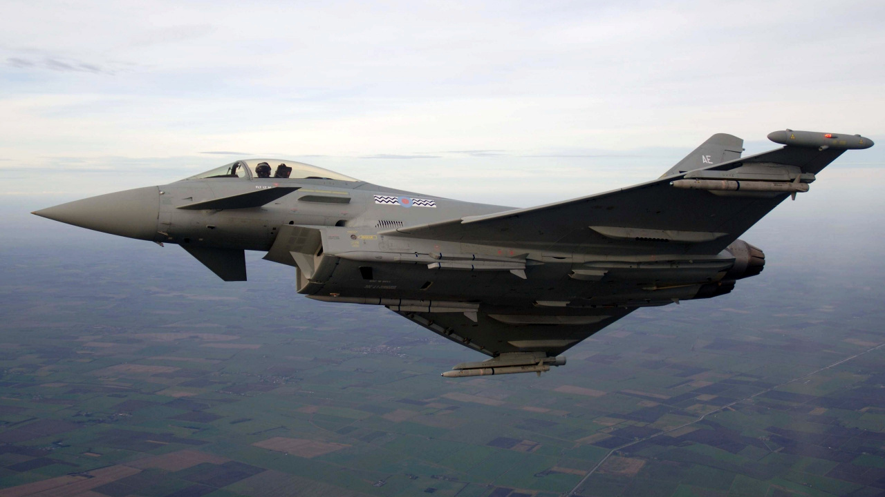 Обои Еврофайтер Тайфун, самолеты, самолет, военный самолет, реактивный самолет в разрешении 1280x720