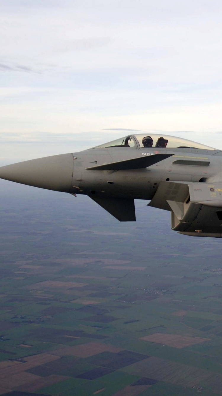 Обои Еврофайтер Тайфун, самолеты, самолет, военный самолет, реактивный самолет в разрешении 750x1334