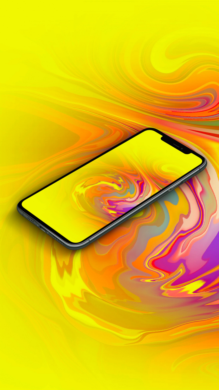 Обои Апельсин, графический дизайн, Янтарь, жидкий, материальное свойство в разрешении 750x1334