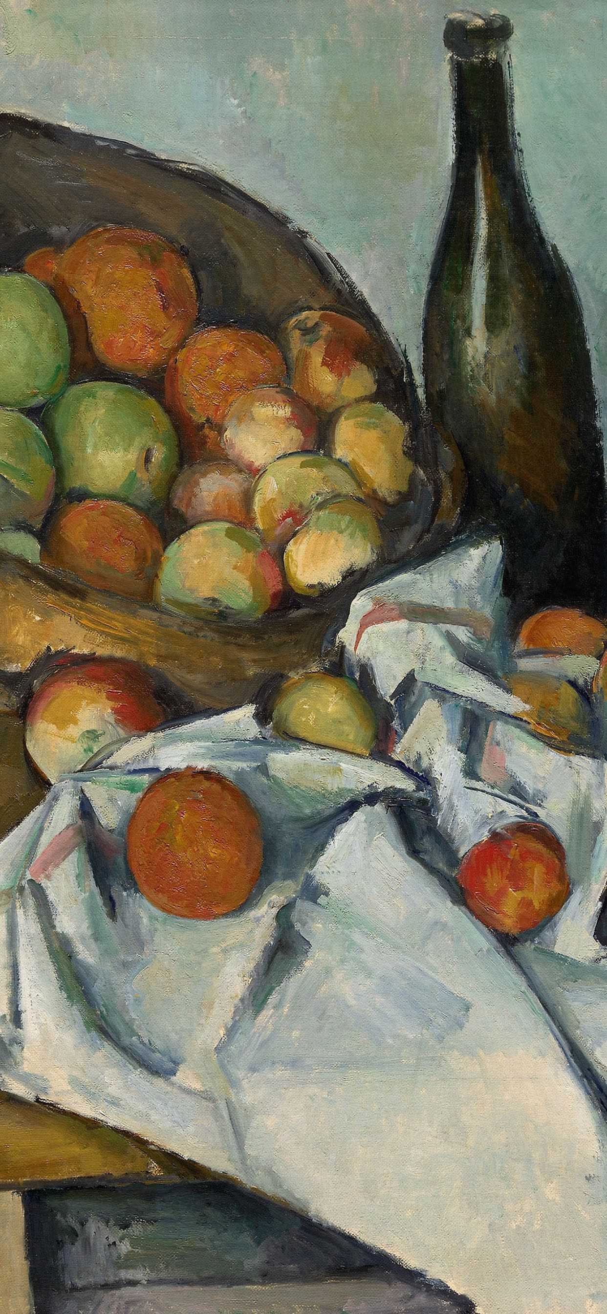 Обои корзина с яблоками, Институт искусств Чикаго, живопись, натюрморт с корзиной, масляная живопись в разрешении 1242x2688