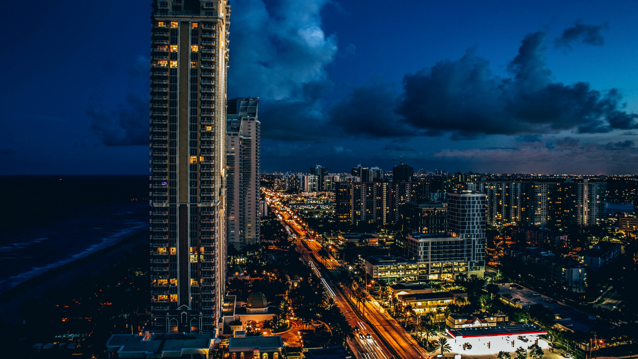 Обои городской пейзаж, городской район, город, метрополия, небоскреб в разрешении 1280x720