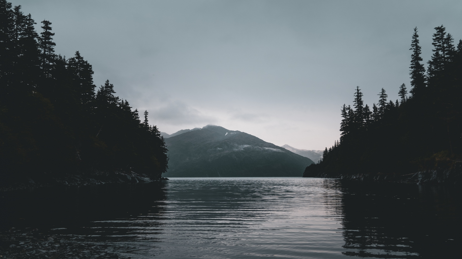 Обои звук, гора, дикая местность, вход, дымка в разрешении 1920x1080