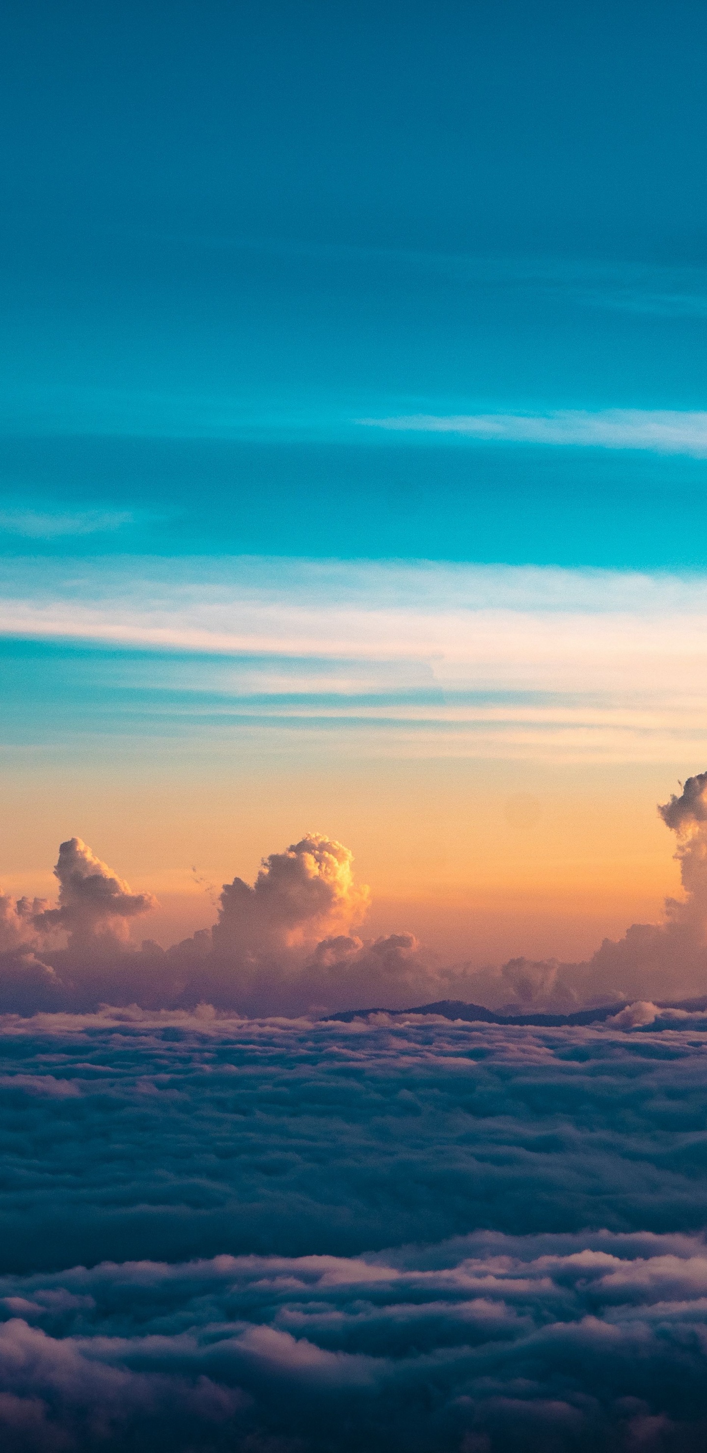 Обои облако, горизонт, графический дизайн, атмосфера, природный ландшафт в разрешении 1440x2960