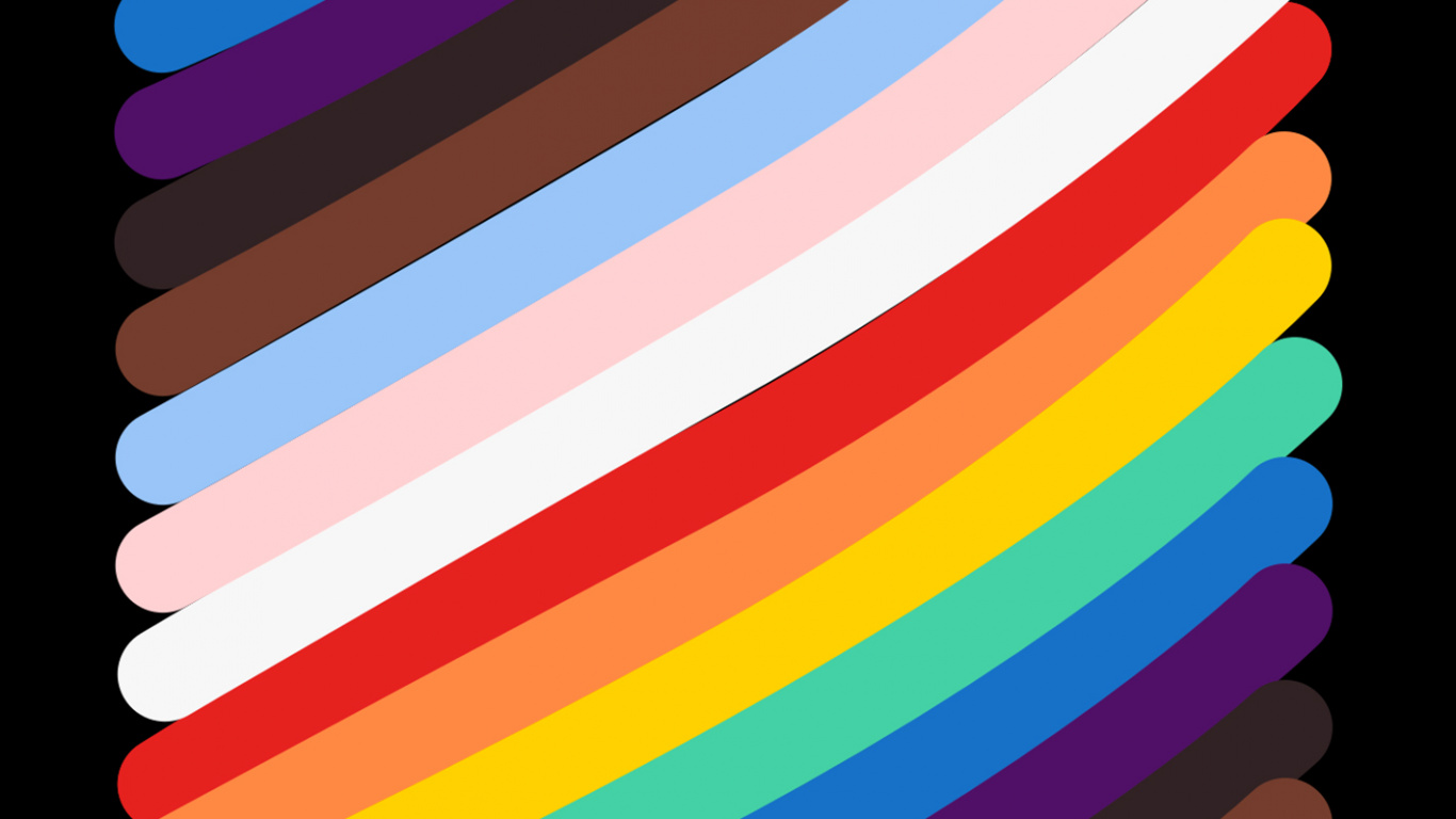 Обои Эпл, Apple Watch, Радуга в разрешении 1366x768