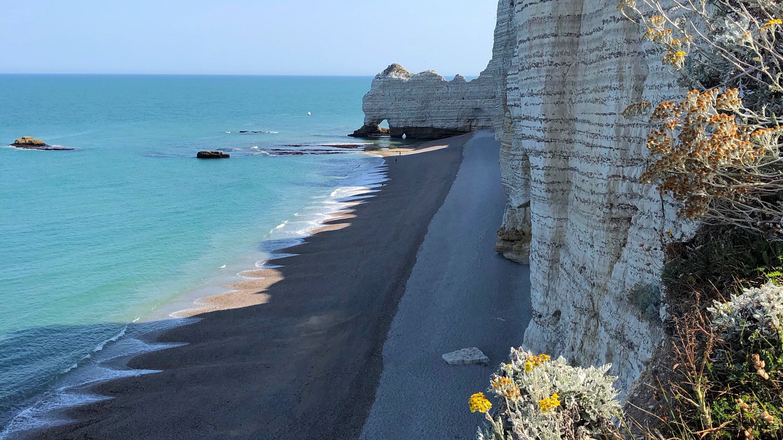 Обои Франция, побережье, мыс, водоем, берег в разрешении 2560x1440