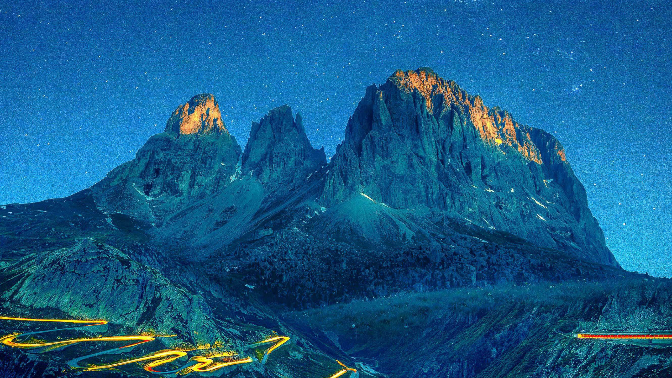 Обои Селла пасс, горный рельеф, гора, природа, горный хребет в разрешении 2560x1440