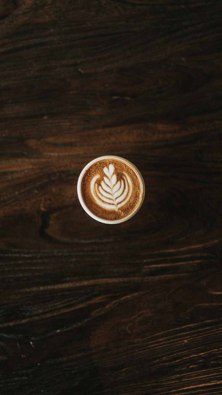 Обои древесина, кофе, капучино, ристретто, латте в разрешении 750x1334