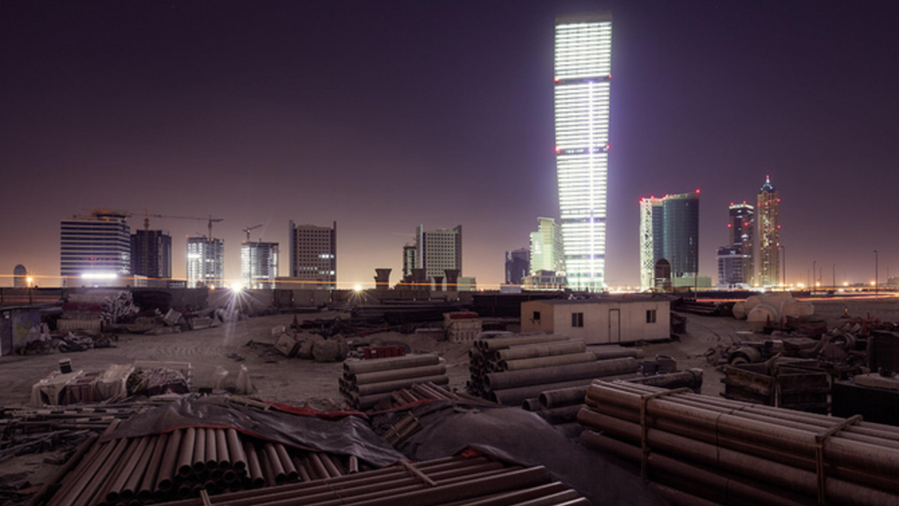 Обои городской пейзаж, небоскреб, архитектура, ночь, горизонт в разрешении 1280x720