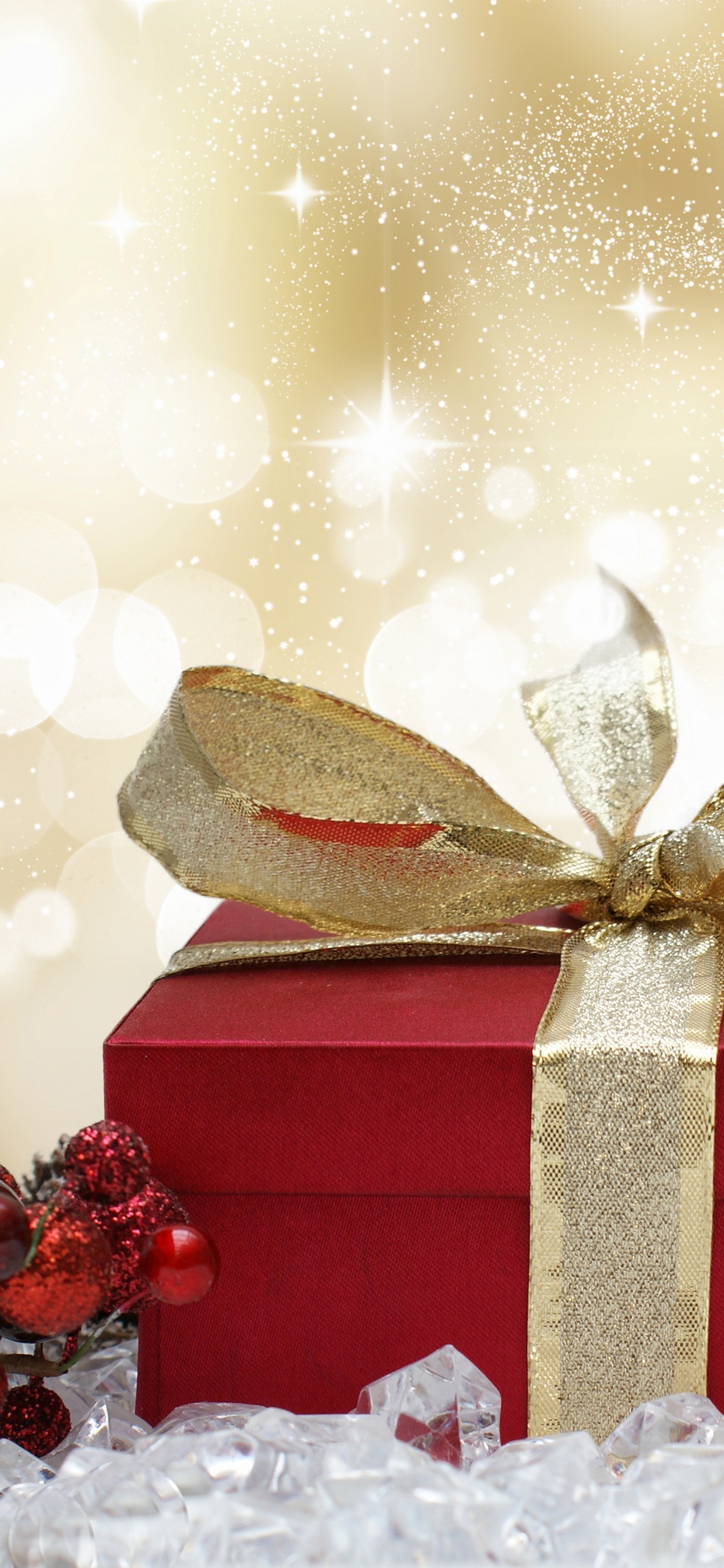 Обои Рождественский день, настоящее время, Рождественские украшения, лента, Сочельник в разрешении 1125x2436