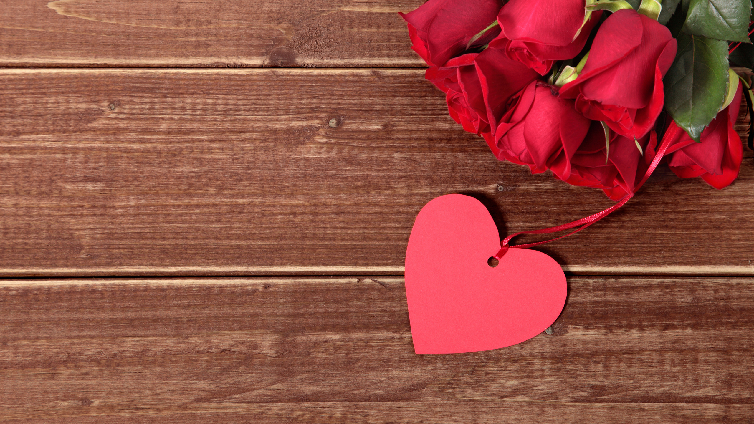 Обои Роза, День Святого Валентина, сердце, цветок, подарок в разрешении 2560x1440