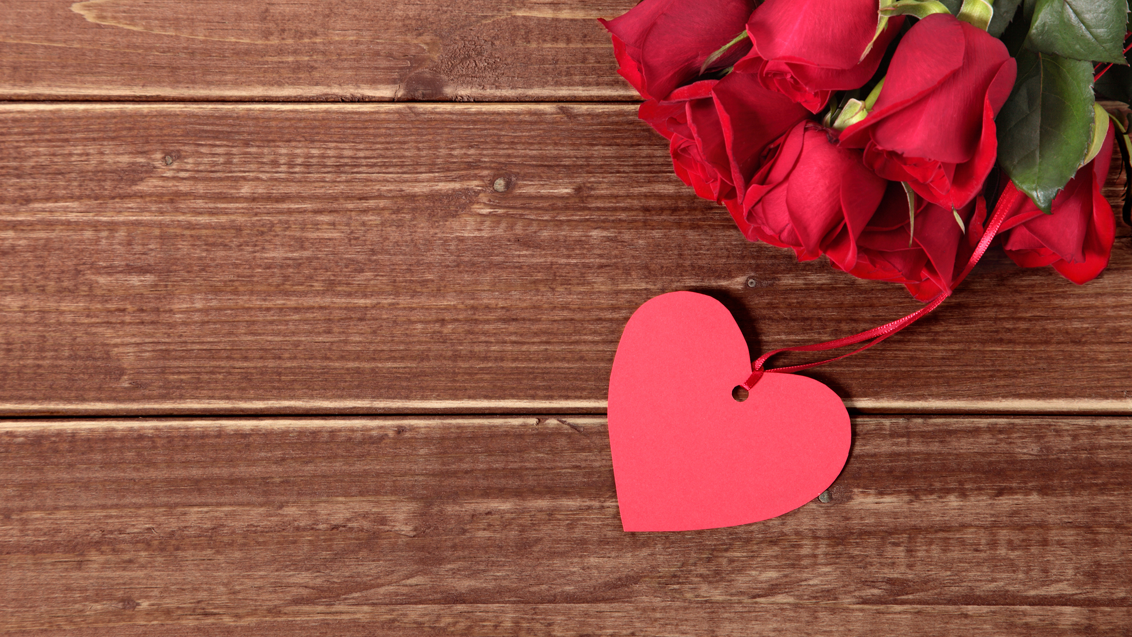 Обои Роза, День Святого Валентина, сердце, цветок, подарок в разрешении 3840x2160