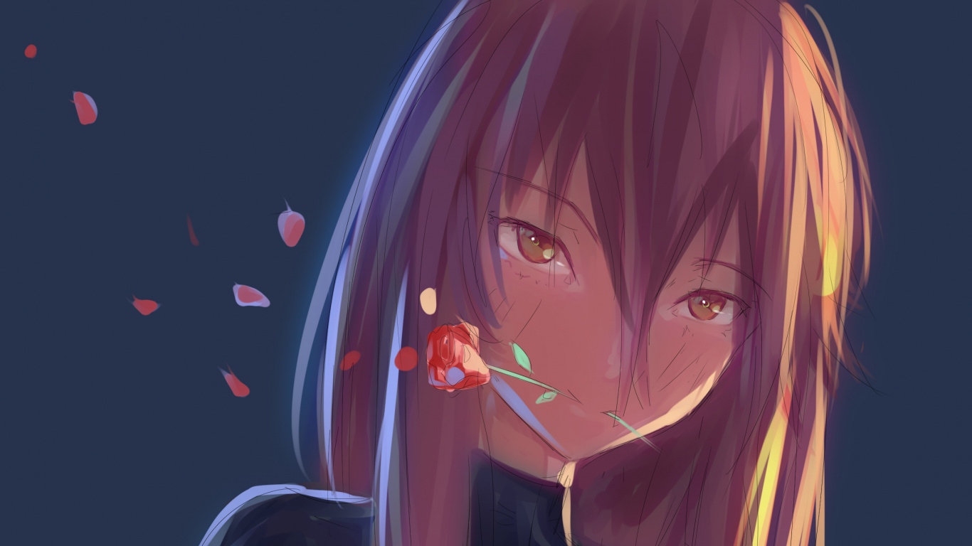 Обои аниме, цифровое искусство, арт, мультфильм, иллюстрация в разрешении 1366x768