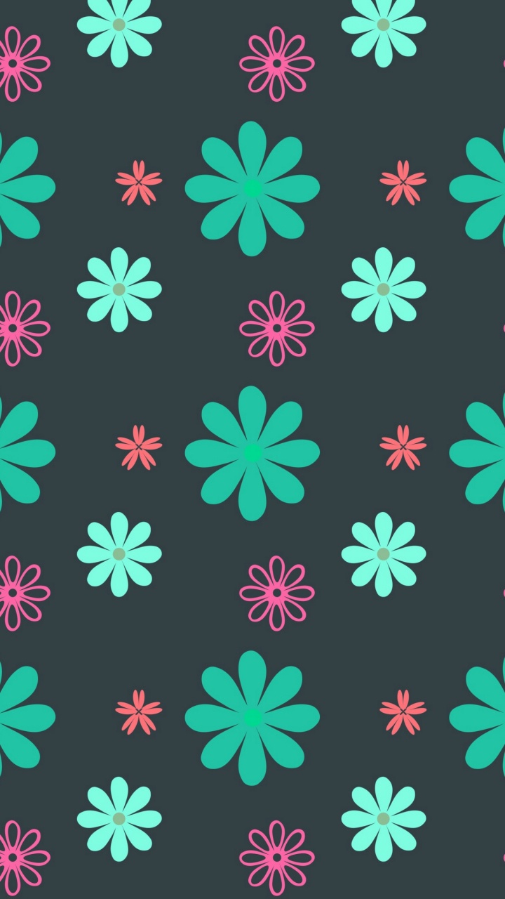 Обои текстура, зеленый, узор, розовый, дизайн в разрешении 720x1280