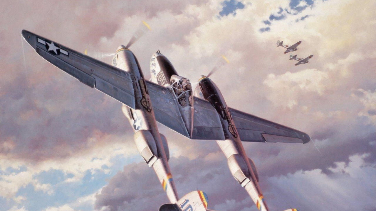 Обои Локхид Р-38 Лайтнинг, самолеты, самолет, авиация, военный самолет в разрешении 1280x720