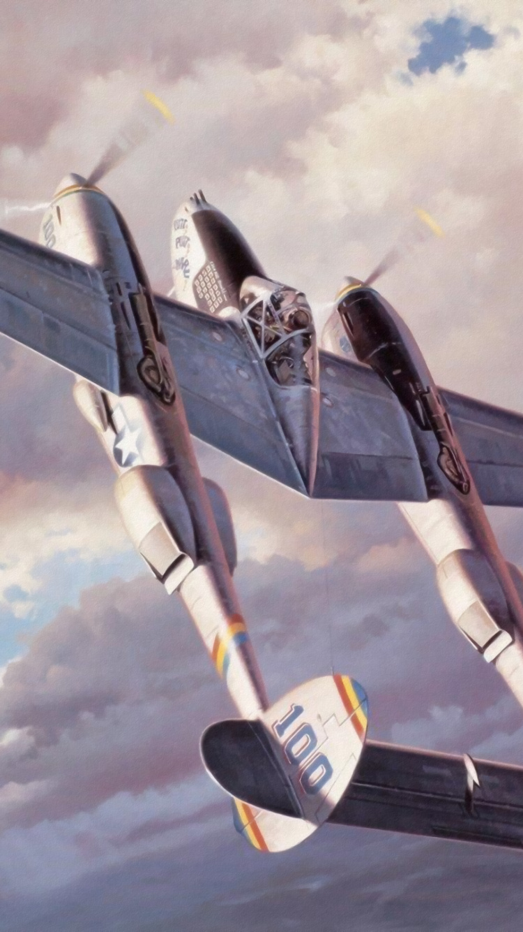 Обои Локхид Р-38 Лайтнинг, самолеты, самолет, авиация, военный самолет в разрешении 750x1334