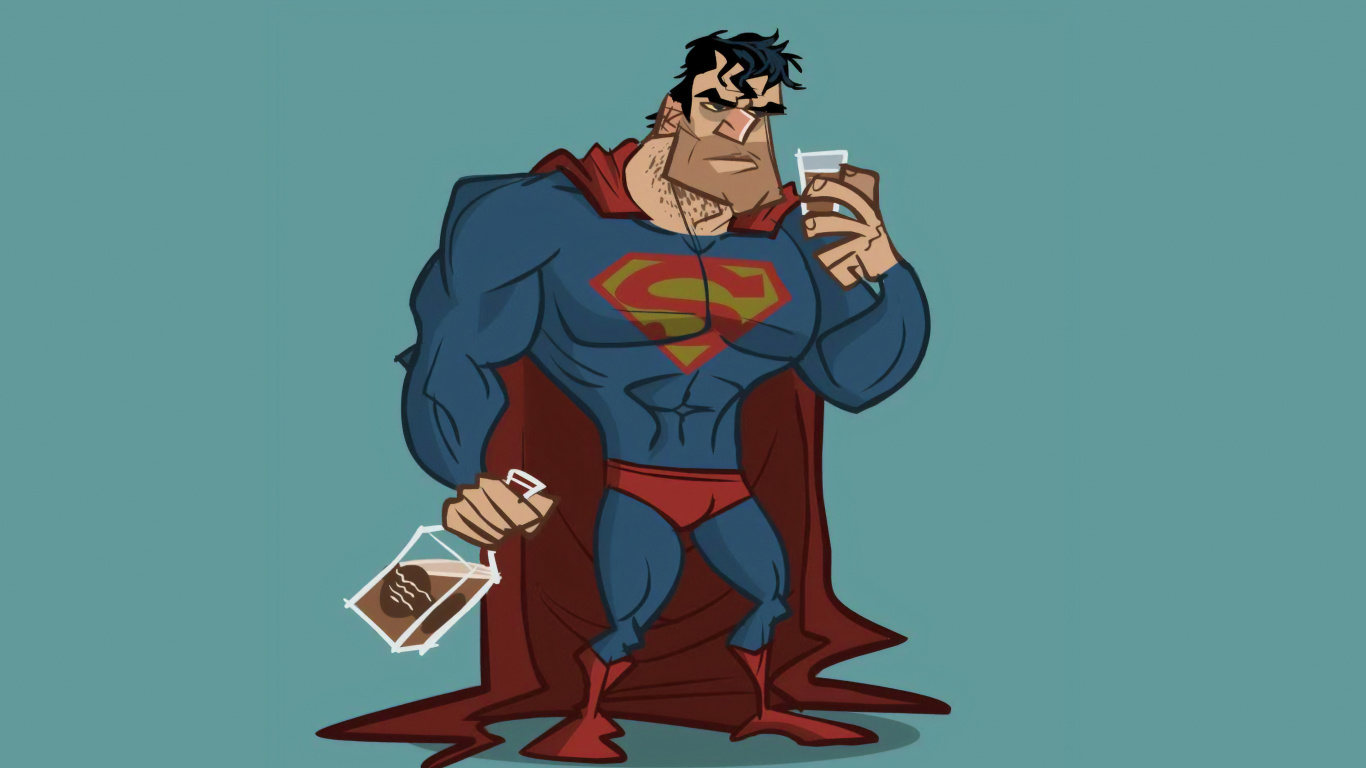 Обои Супермен, Бэтмен, чудоженщина, супергерой, мультфильм в разрешении 1366x768