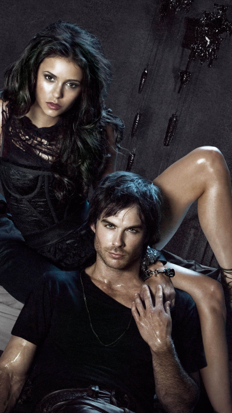 Обои Дневники вампира, Деймон Сальваторе, Стефан Сальваторе, вампир, фэшн в разрешении 750x1334