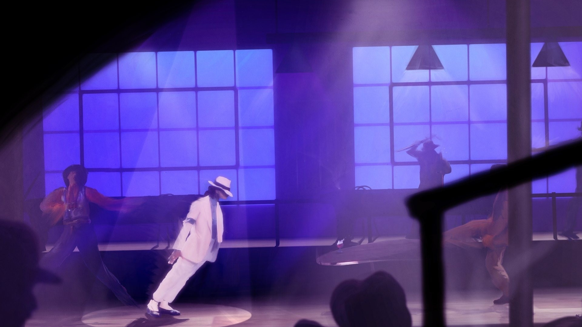 Обои пурпур, перформанс, сцена, освещение, песня в разрешении 1920x1080