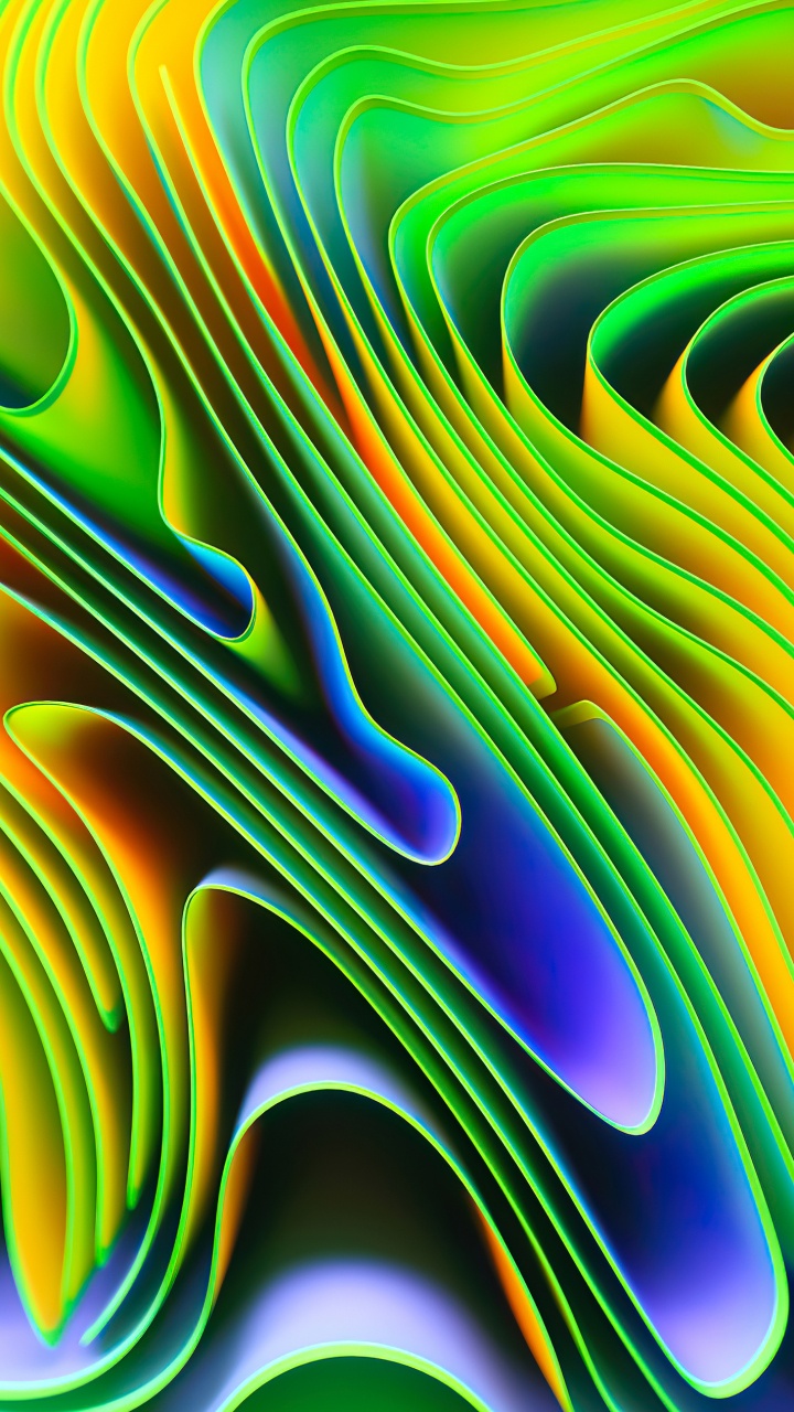 Обои Апельсин, фрактальное искусство, красочность, зеленый, арт в разрешении 720x1280