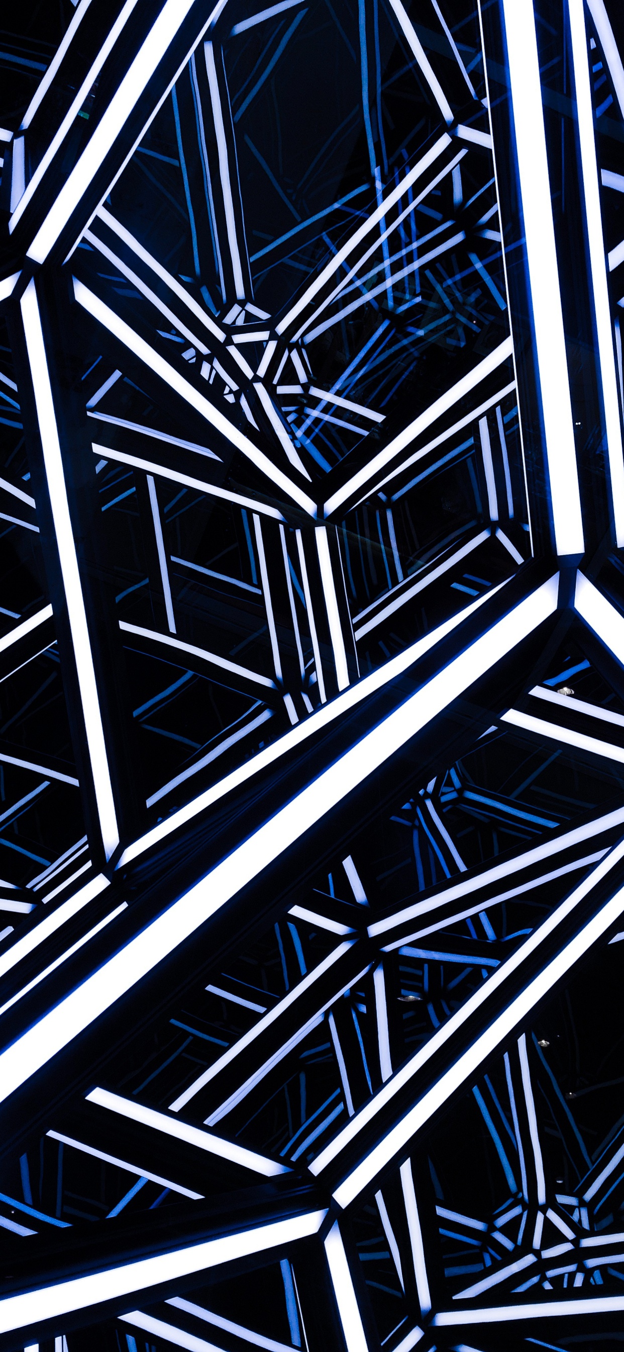 Обои современная архитектура, архитектура, синий, узор, линия в разрешении 1242x2688