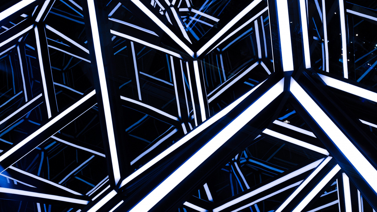 Обои современная архитектура, архитектура, синий, узор, линия в разрешении 1280x720