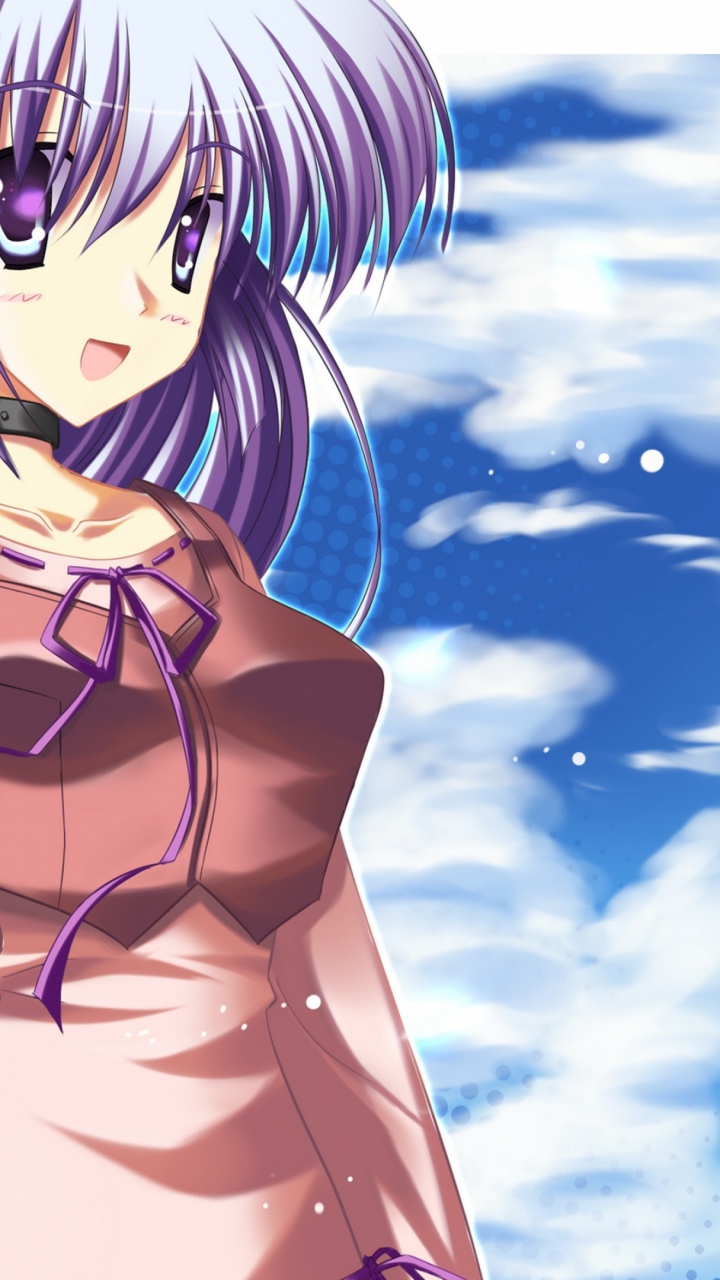 Обои мультфильм, голубой, пурпур, девушка, девочка в разрешении 720x1280