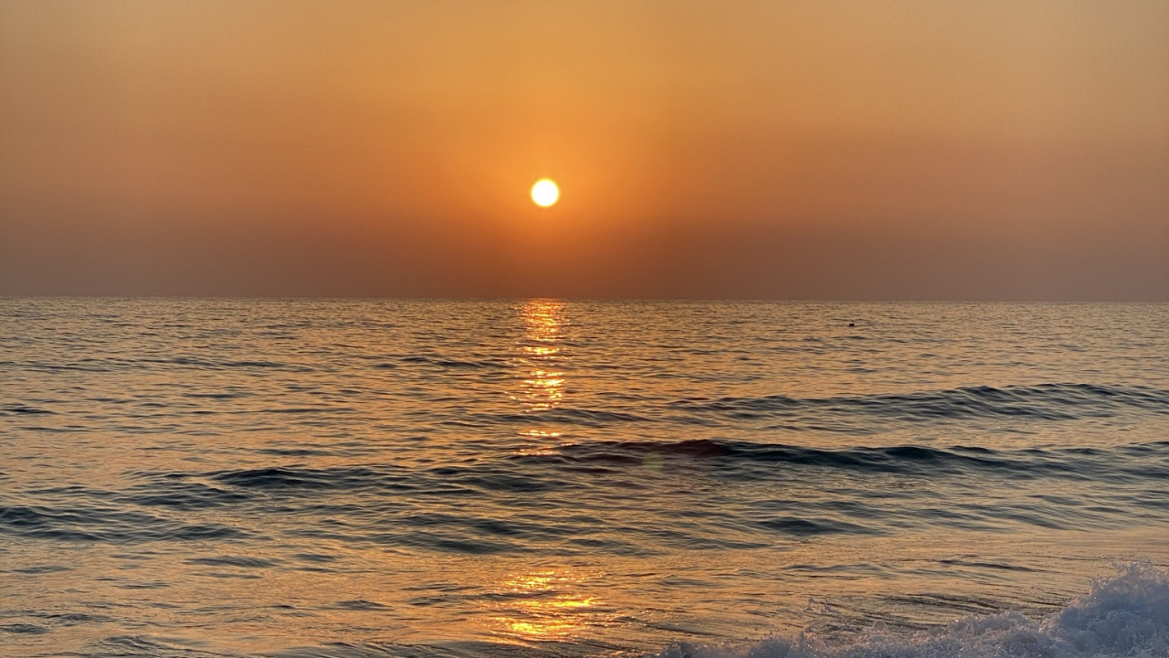 Обои море, вода, атмосфера, послесвечение, жидкий в разрешении 1280x720