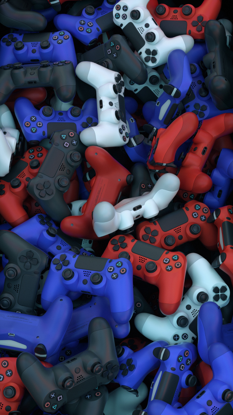 Обои игровой планшет, playstation 4, синий, белые, свет в разрешении 750x1334