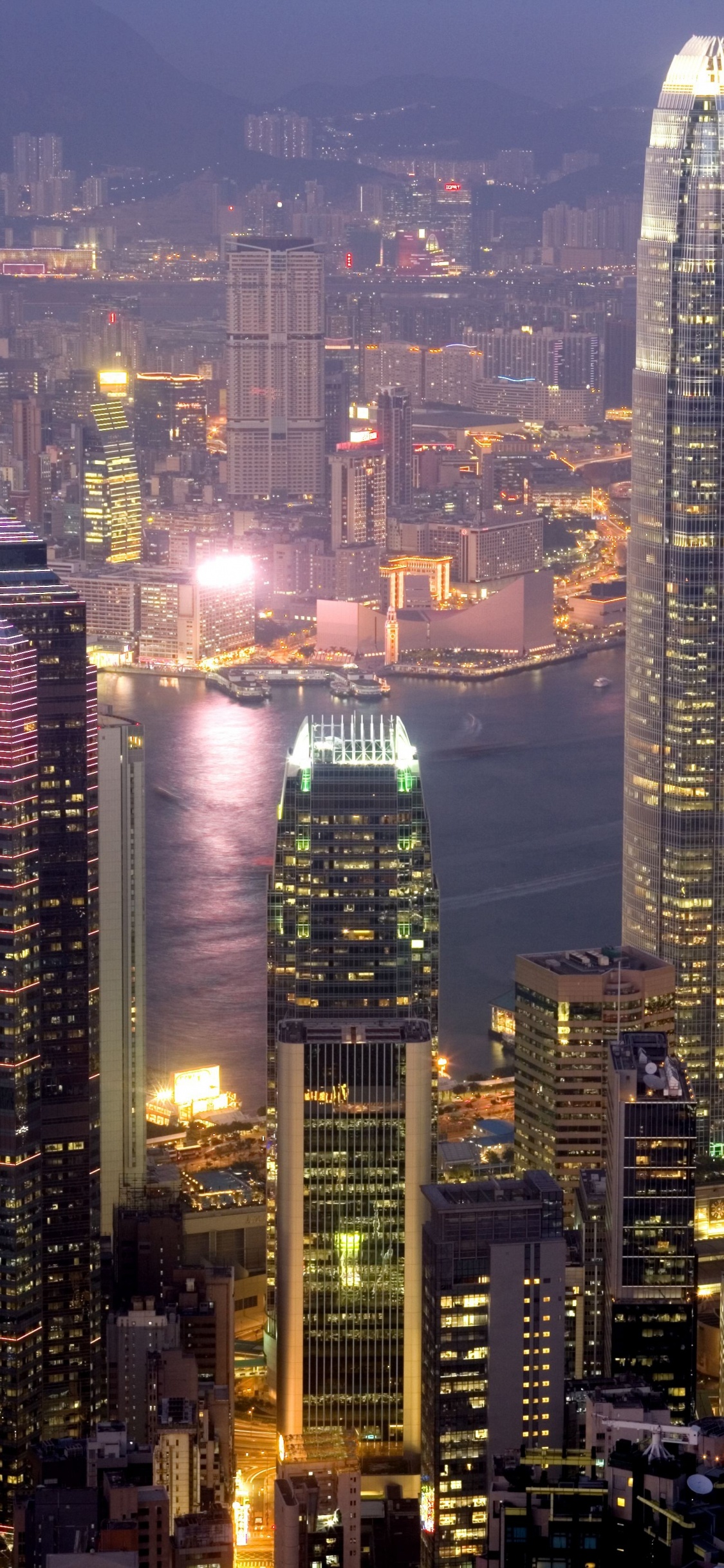 Обои Гонконг, город, городской пейзаж, городской район, метрополия в разрешении 1125x2436