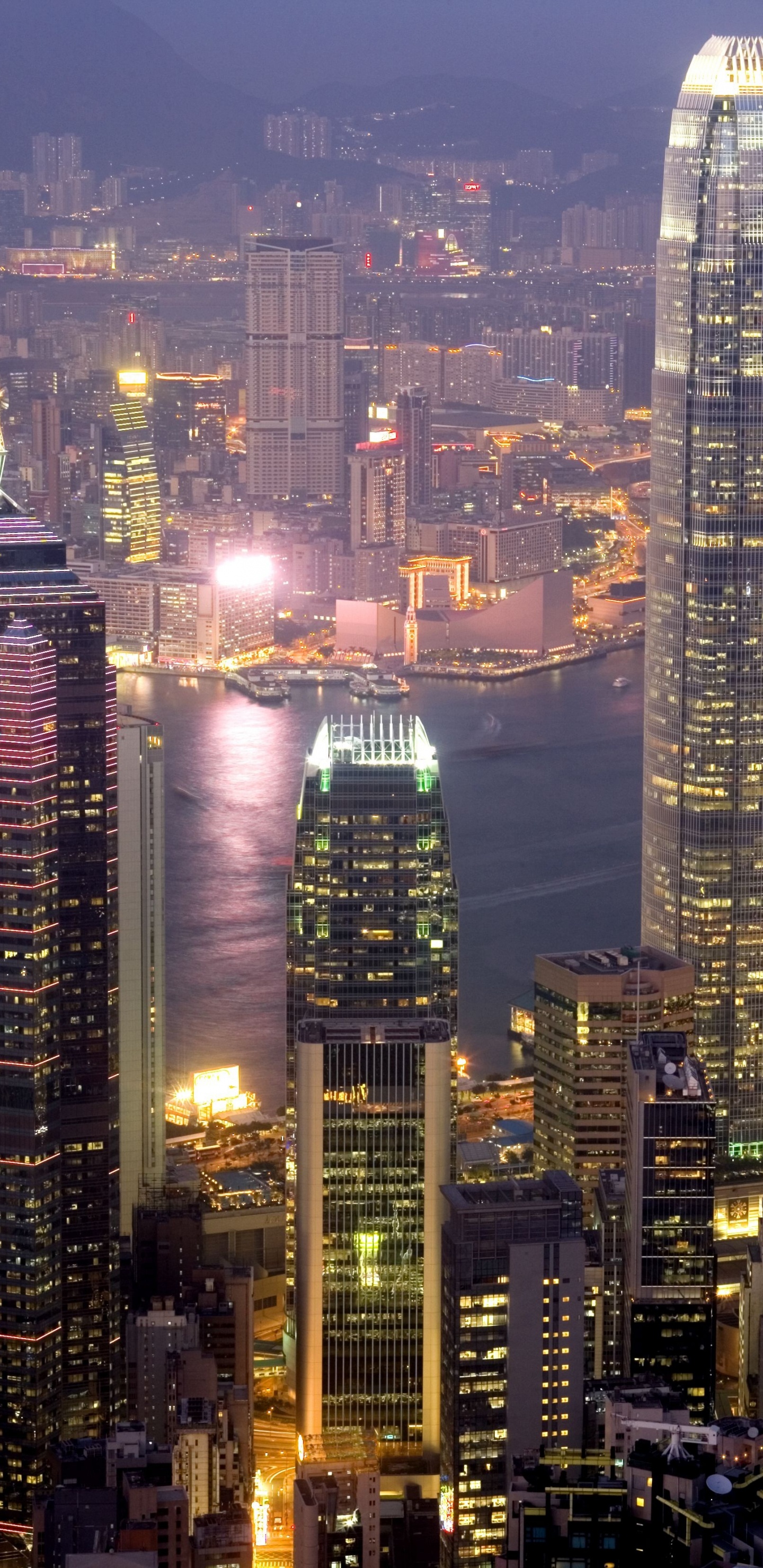 Обои Гонконг, город, городской пейзаж, городской район, метрополия в разрешении 1440x2960