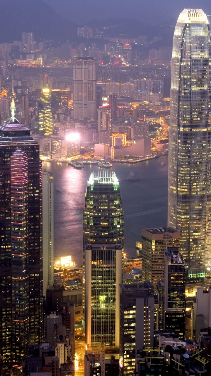 Обои Гонконг, город, городской пейзаж, городской район, метрополия в разрешении 720x1280