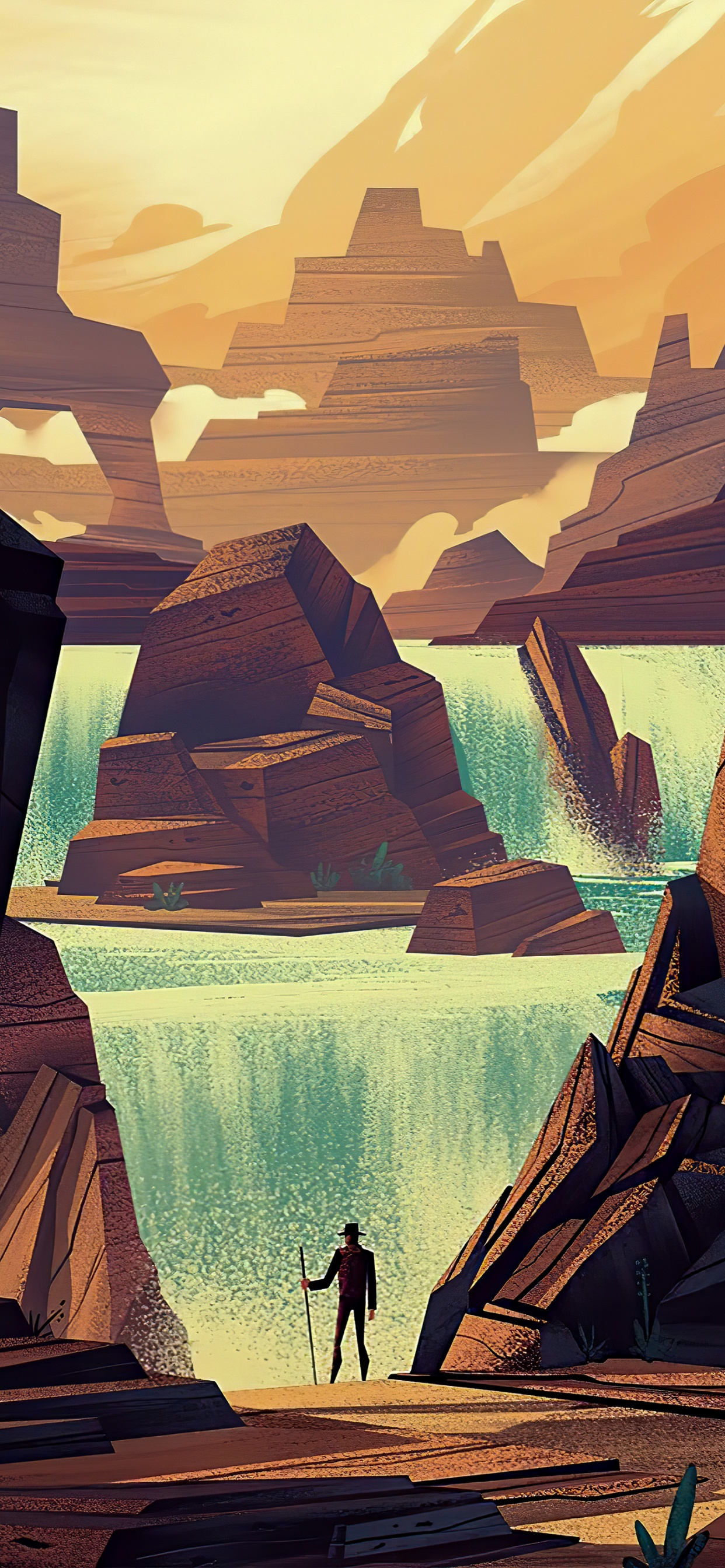 Обои солнечный свет, иллюстрация, графический дизайн, арт, живопись в разрешении 1242x2688