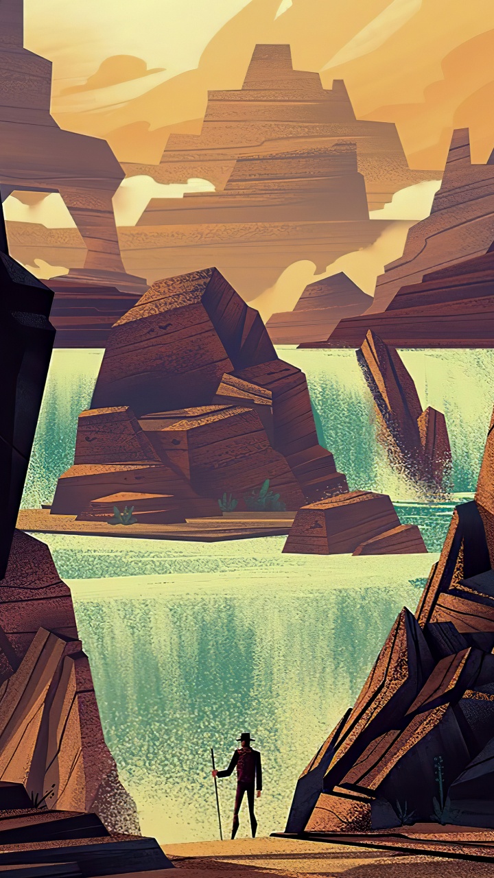 Обои солнечный свет, иллюстрация, графический дизайн, арт, живопись в разрешении 720x1280