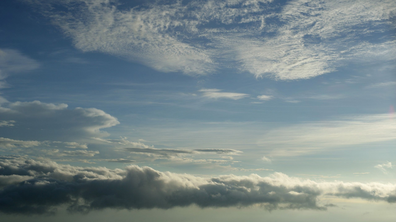 Обои облако, кучевое облако, горизонт, утро, облака в разрешении 1366x768