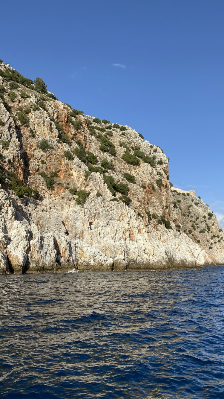 Обои море, Ионическое море, островок, вода, гора в разрешении 750x1334